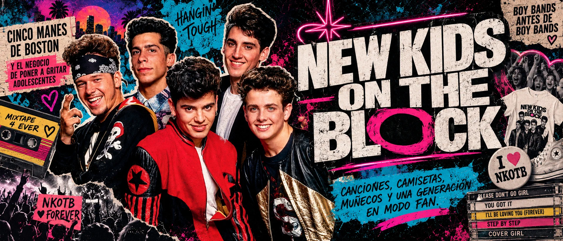 Portada de New Kids on the Block: cinco manes de Boston y el negocio de poner a gritar adolescentes